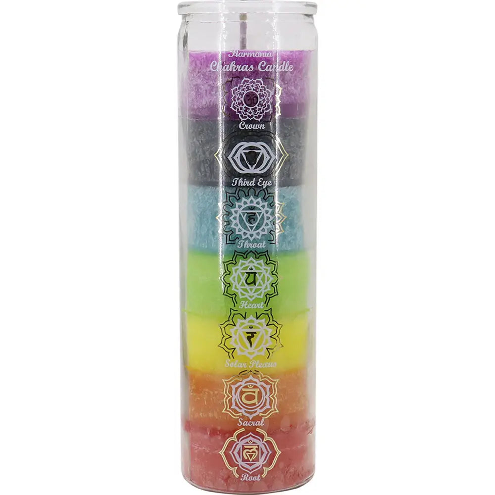 Glass Prayer Candle - 7 Chakra