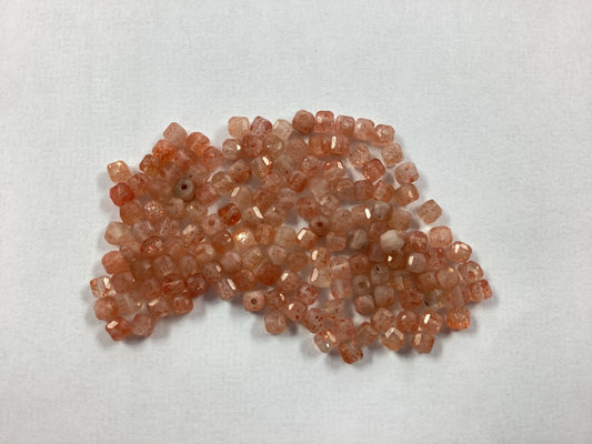 Golden Sunstone Cube Beads (2mm) for Jewelry Making