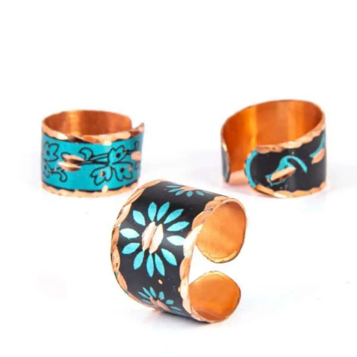Embellished Copper Rings