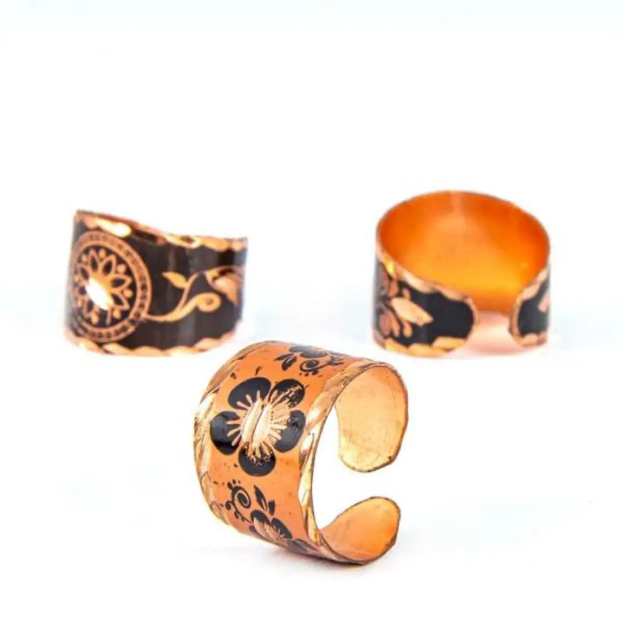 Embellished Copper Rings