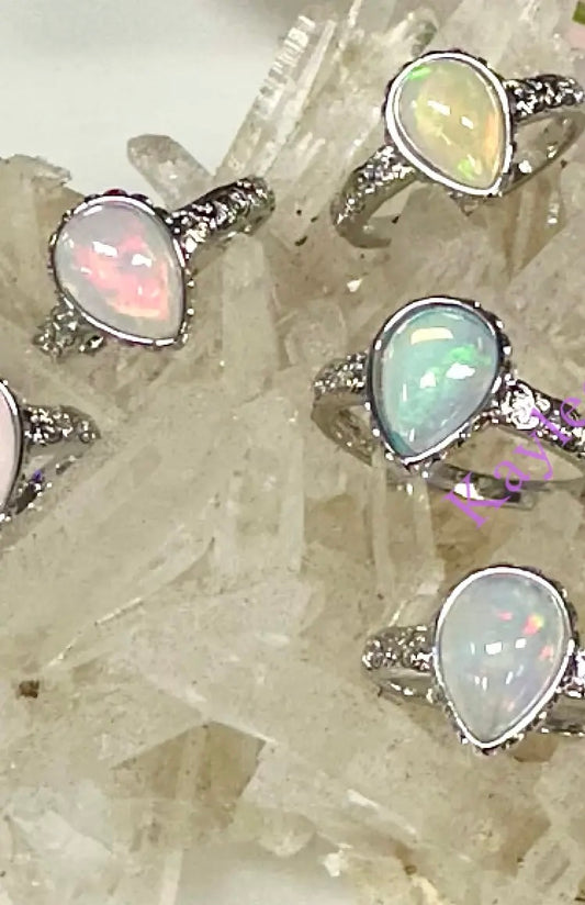 Ethiopian Opal and White Bronze Ring