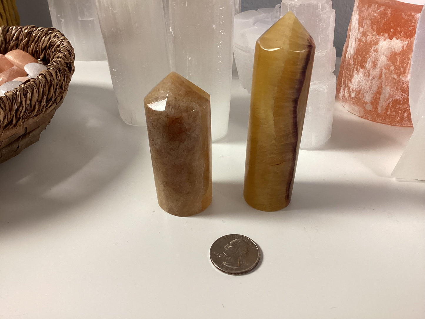 Yellow Fluorite Cylinder Crystal Points - Large