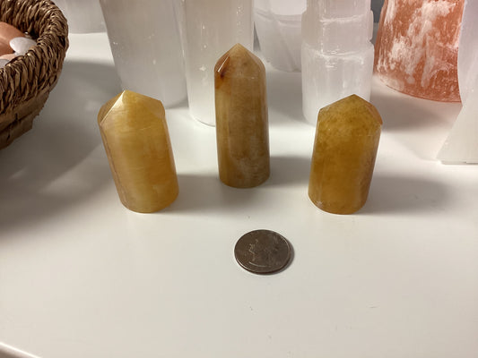 Yellow Fluorite Cylinder Crystal Points - Small