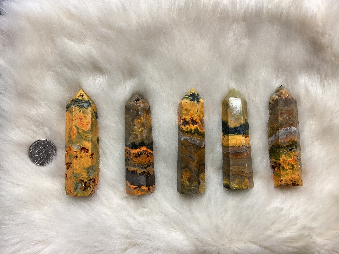 Bumblebee Jasper Obelisk Crystal Point - Medium