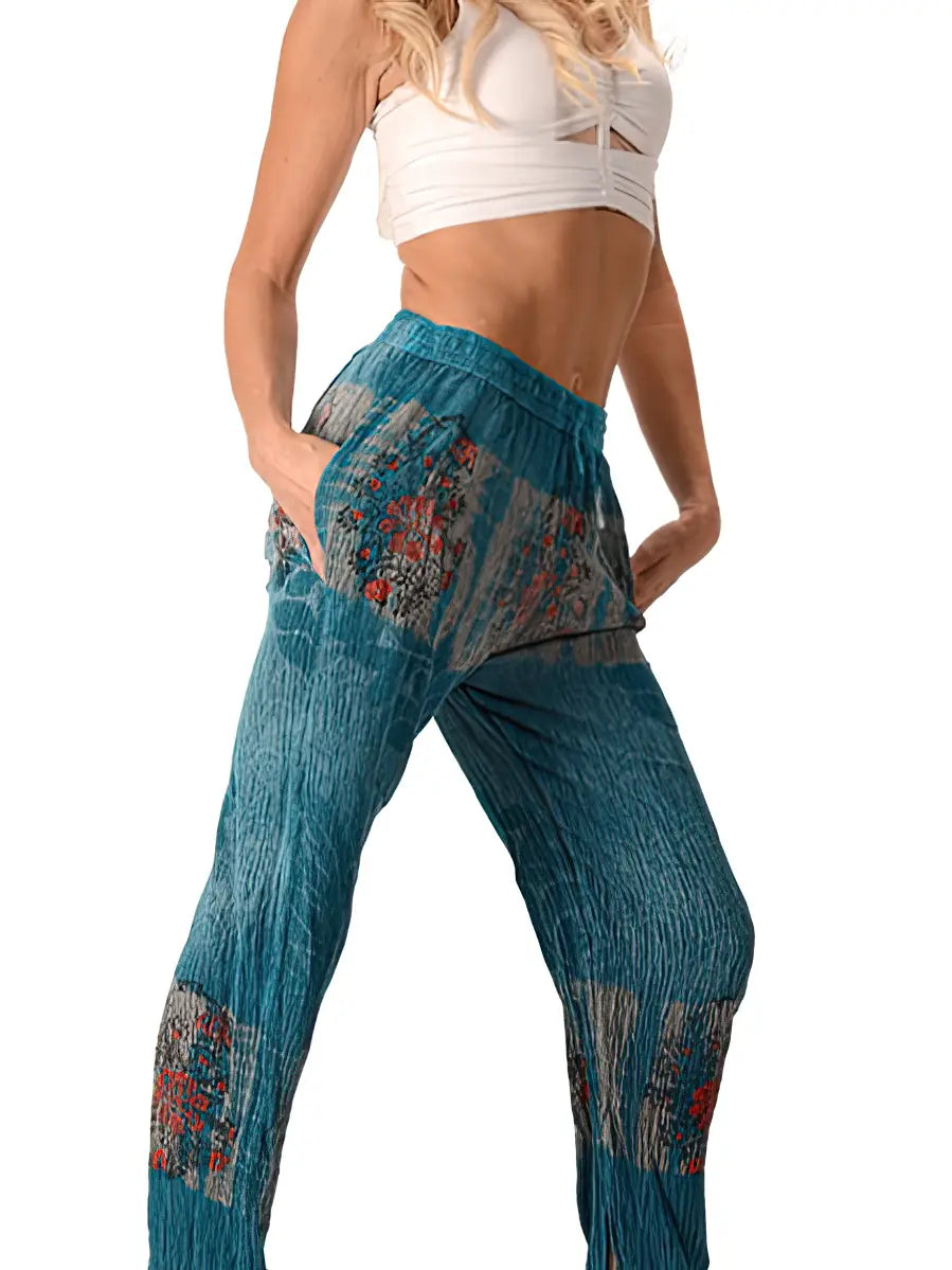 Acid Wash Rayon Crepe Tie Dye Pants