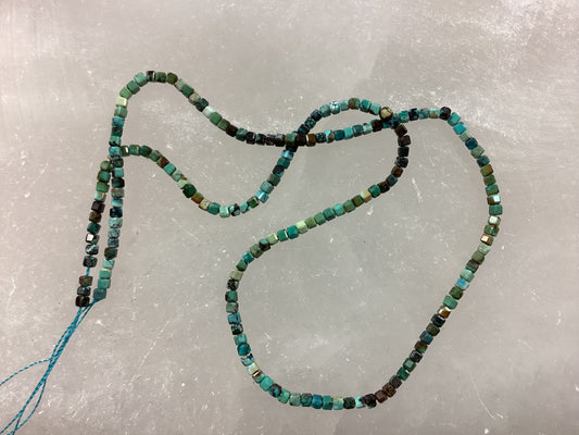 Hubei Turquoise Table Cube Cut (2mm) for Jewelry Making