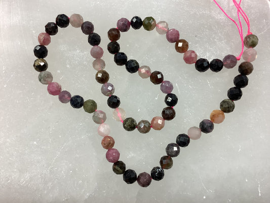 Multi Tourmaline Faceted Round Cut (6mm) for Jewelry Making
