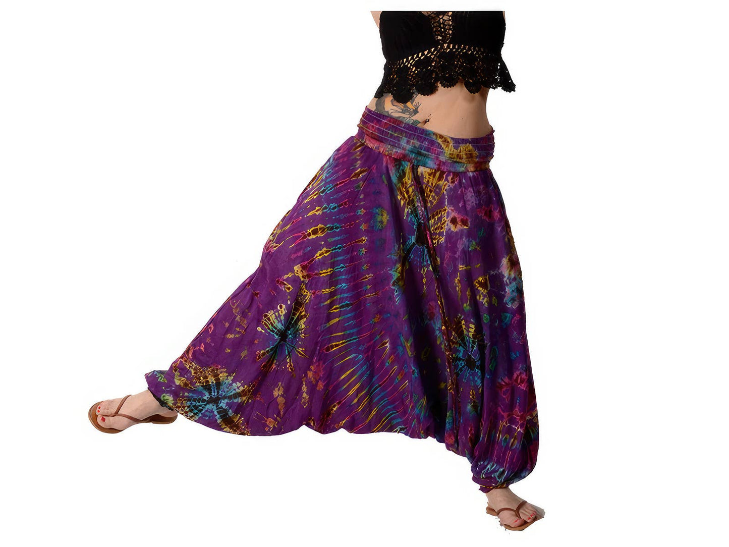 Lady Madonna Tie Dye Viscose Funky Style Harem Pants