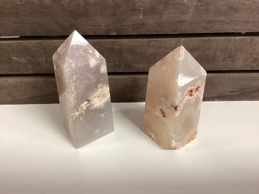 Flower Agate Obelisk Towers - Medium