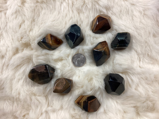 Tiger Eye Polished Freeform Crystals - Medium