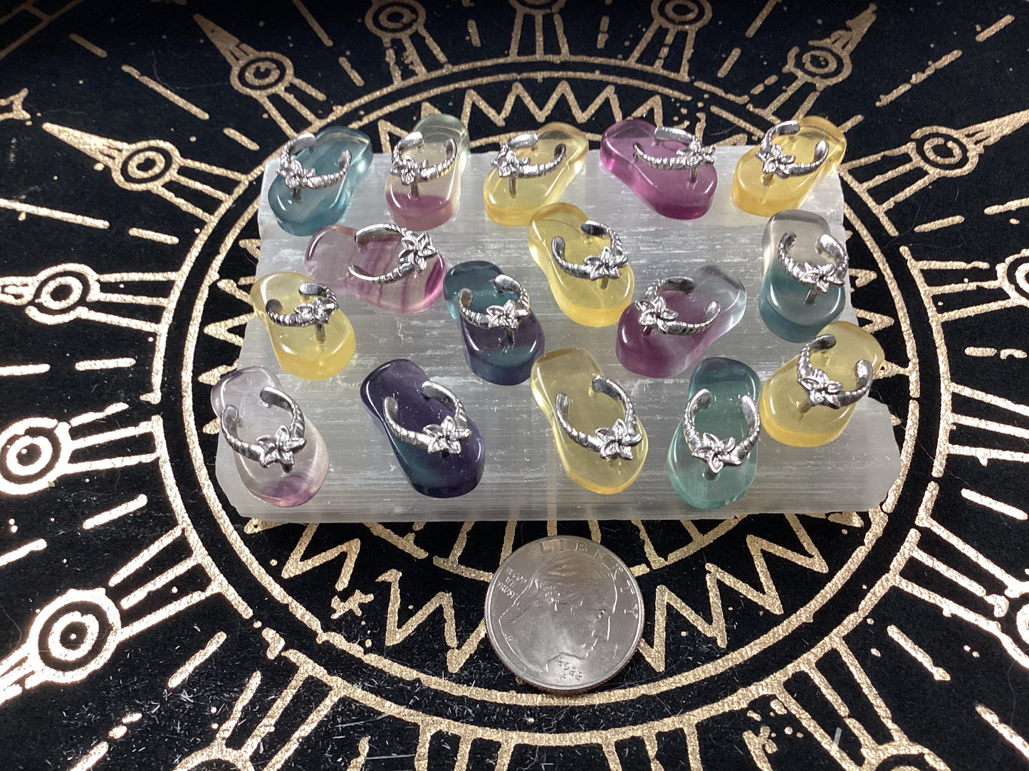 Rainbow Fluorite Sandals - Pendants