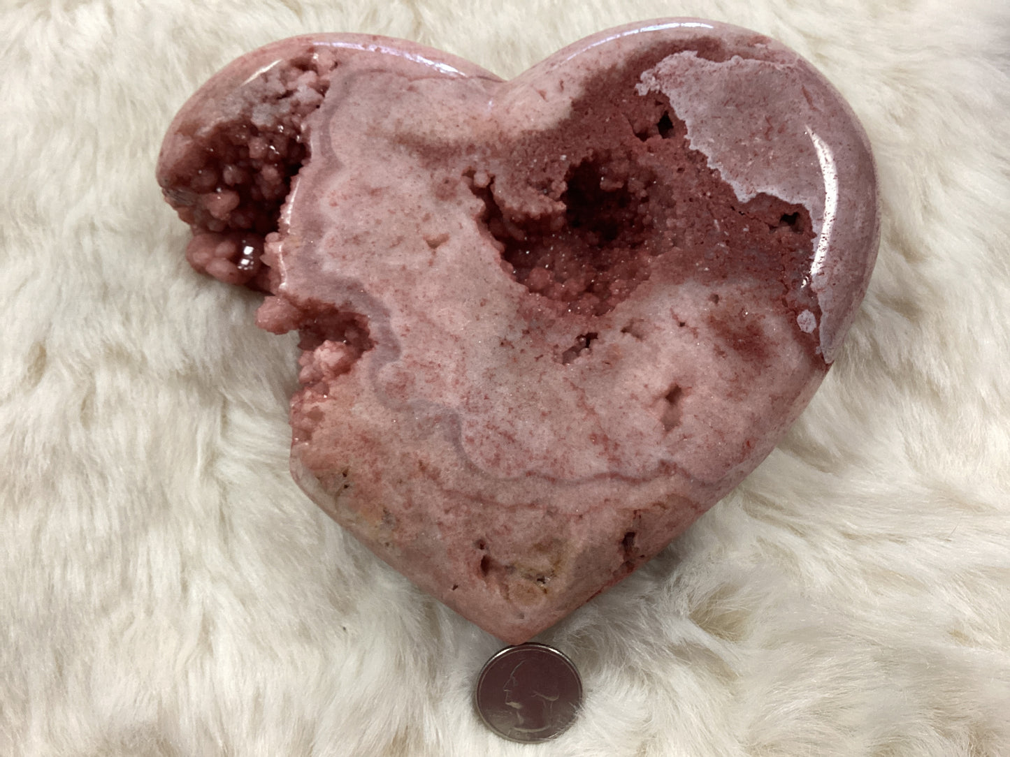 Pink Amethyst Heart - XL