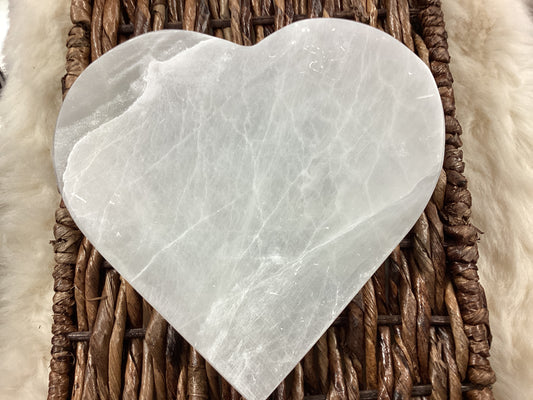 Selenite Heart Plate