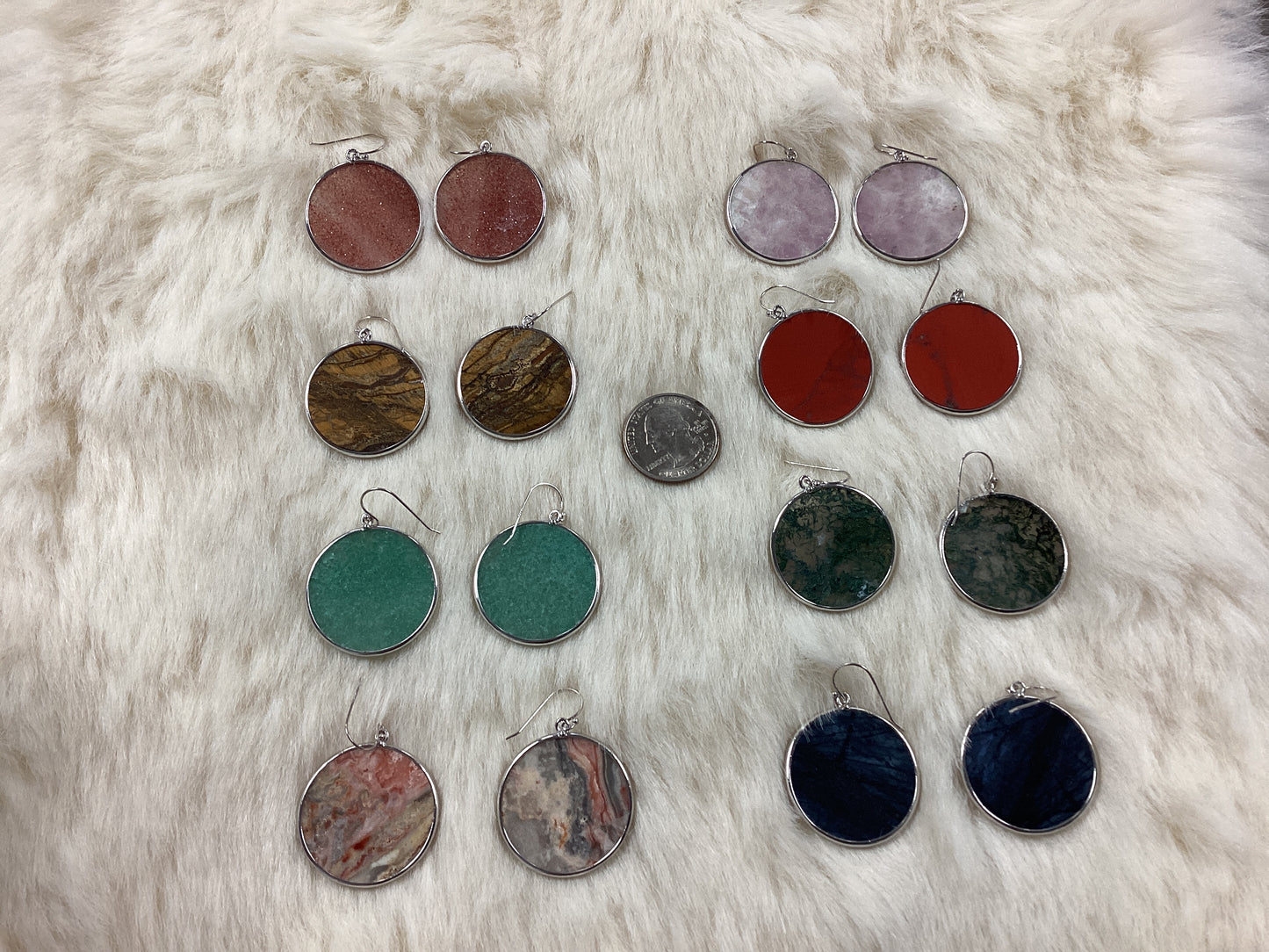 Crystal Sterling Silver Dangle Earrings - Round