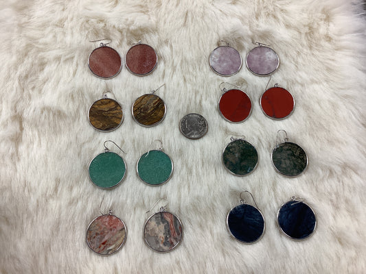 Crystal Sterling Silver Dangle Earrings - Round