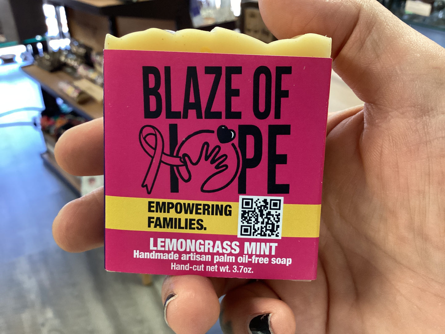 Lolablue Blaze of Hope Lemongrass Mint bar soap