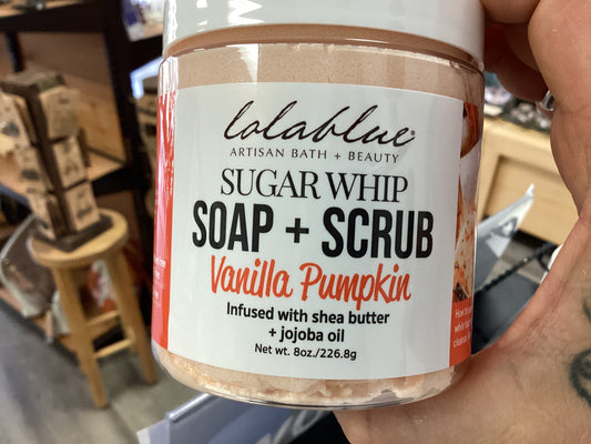 Lolablue Sugar Whip soap + scrub Vanilla Pumpkin