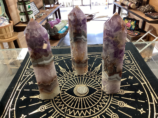 Amethyst Lace Agate Obelisk Tower - Large