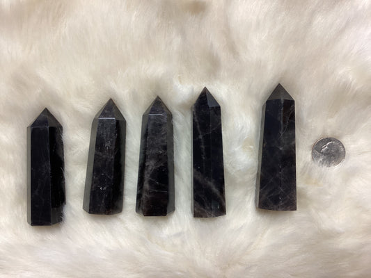 Black Rose Quartz Obelisk crystals