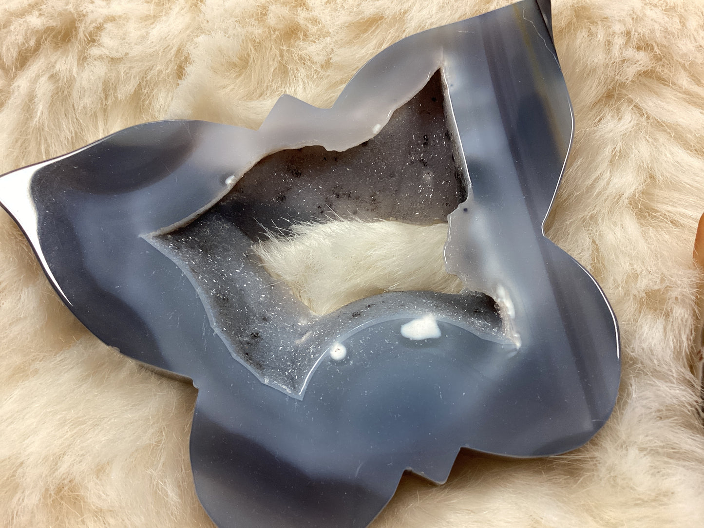 Natural Druzy Agate Butterfly Crystals