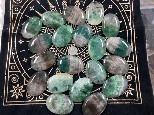 Fluorite Palm Stones - Medium