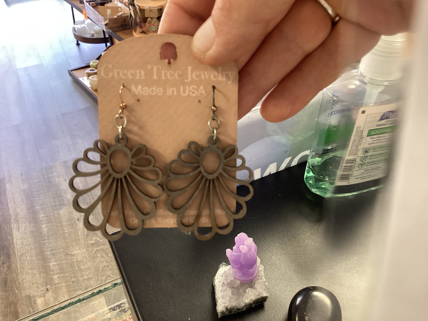 Wood Flower earrings
