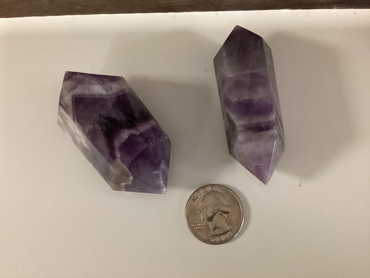 Chevron Amethyst Double Terminated Points - Large