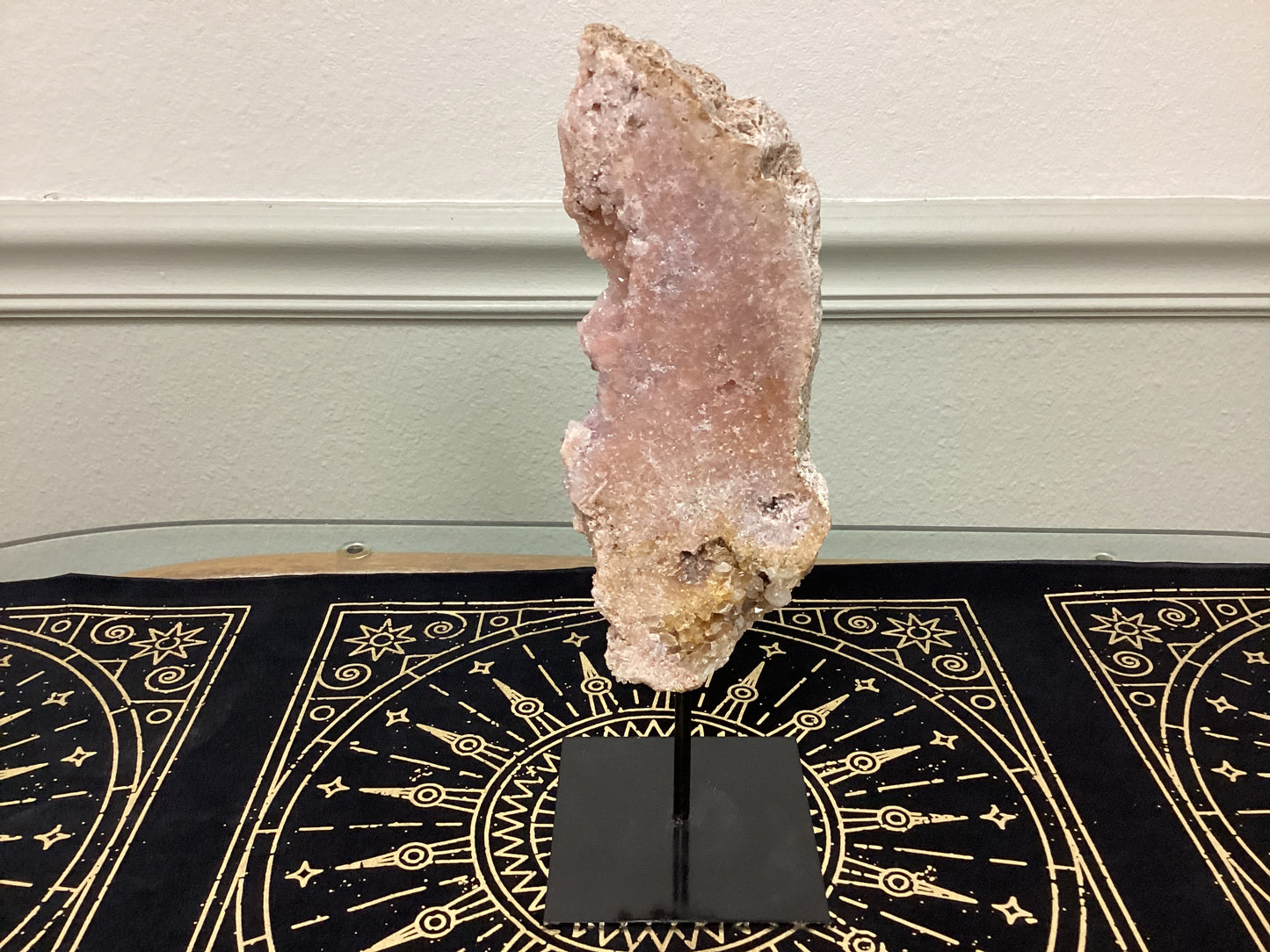 Pink Amethyst Slice on Stand