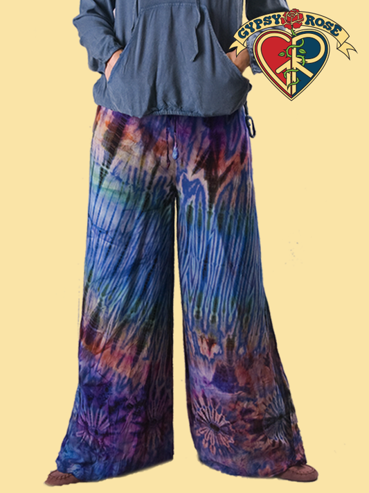 Tie Dye Rayon Flare Leg Pants