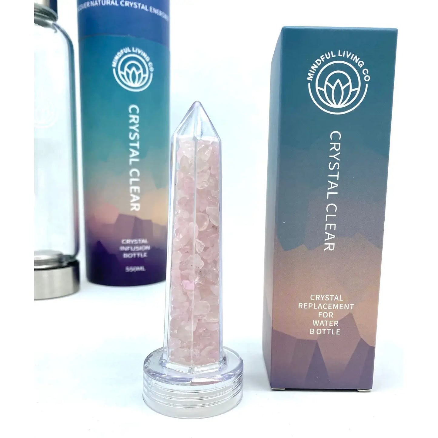 Crystal Clear Column Insert Refill - Rose Quartz