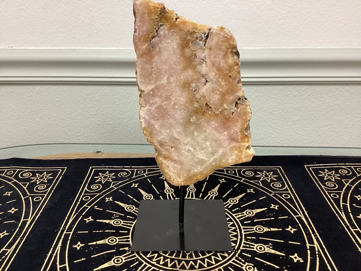 Pink Amethyst Slice on Stand - Large