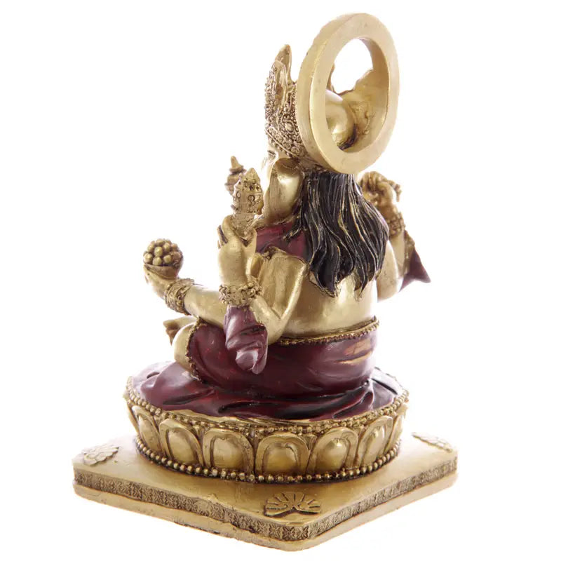 Gold and Red Ganesh Statue
