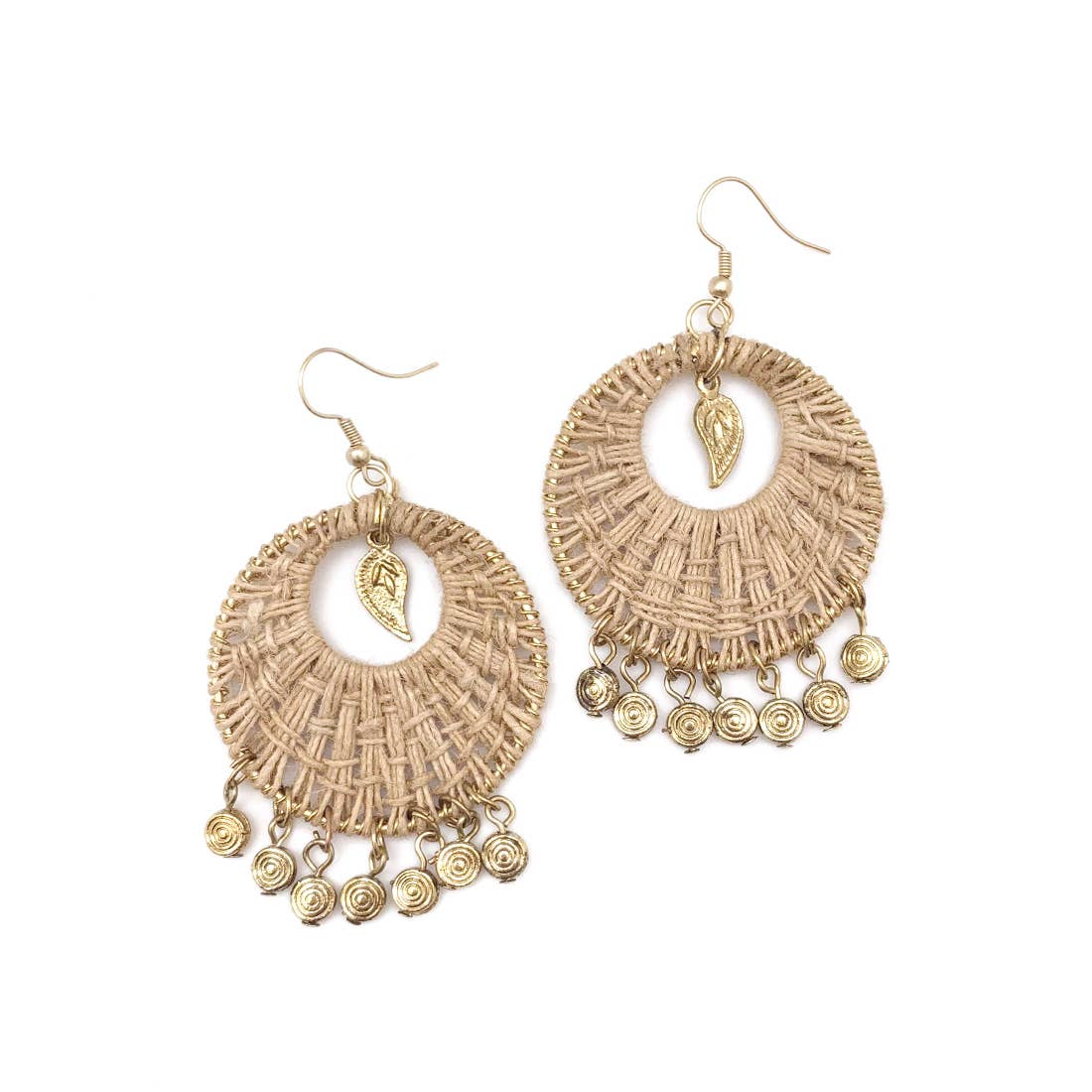 Sachi Bohemian Neutrals Collection Earrings - Jute Weave