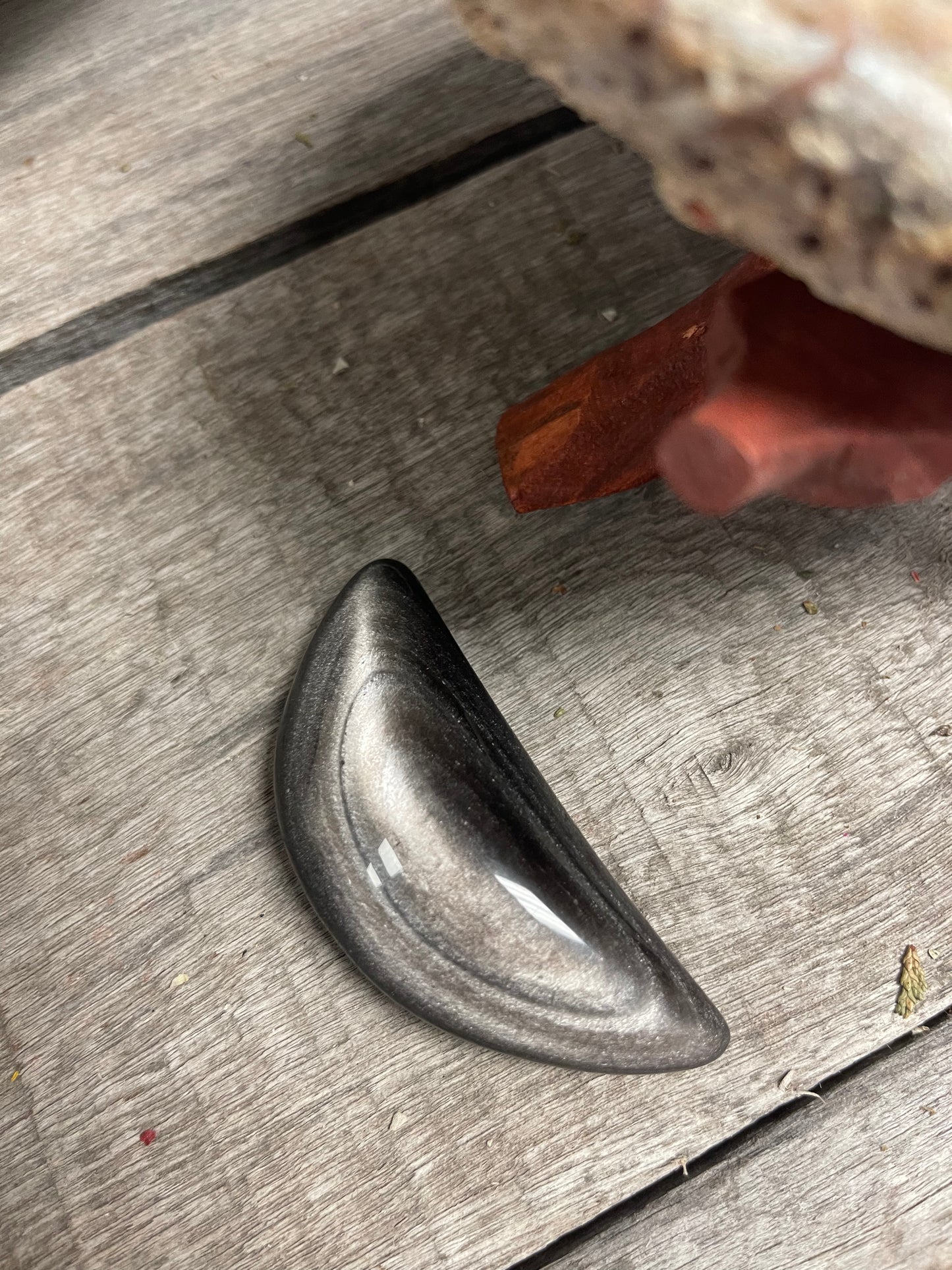 Silver Sheen Obsidian Moon