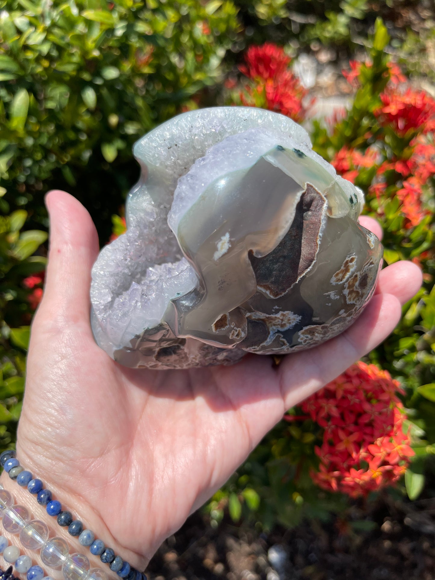 Druzy Agate Skull
