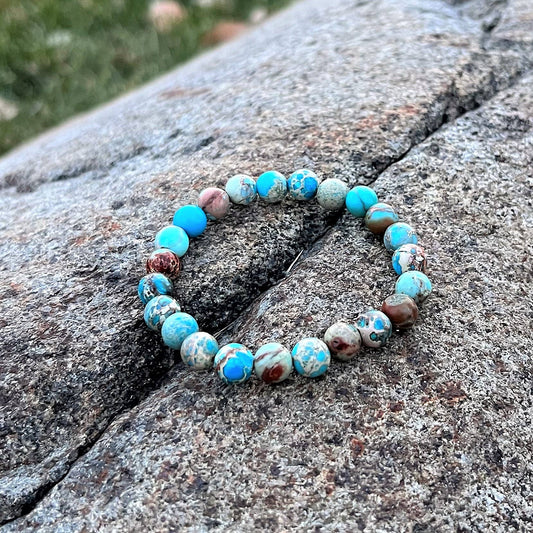 Elastic Bracelets - Blue Sea Sediment Jasper