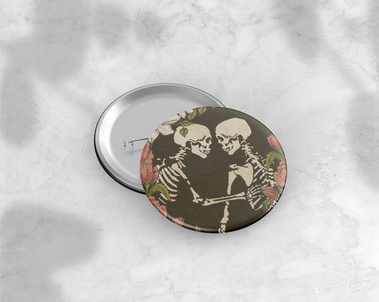 Tarot: The Lovers Skeleton Button