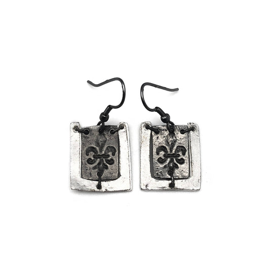 Pewter Earrings - Fleur de Lis