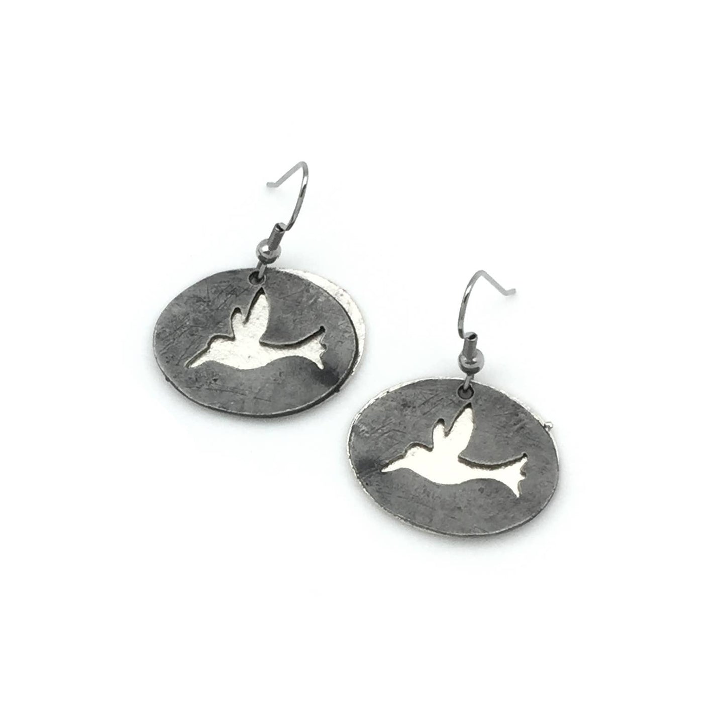 Pewter Earrings - Hummingbird