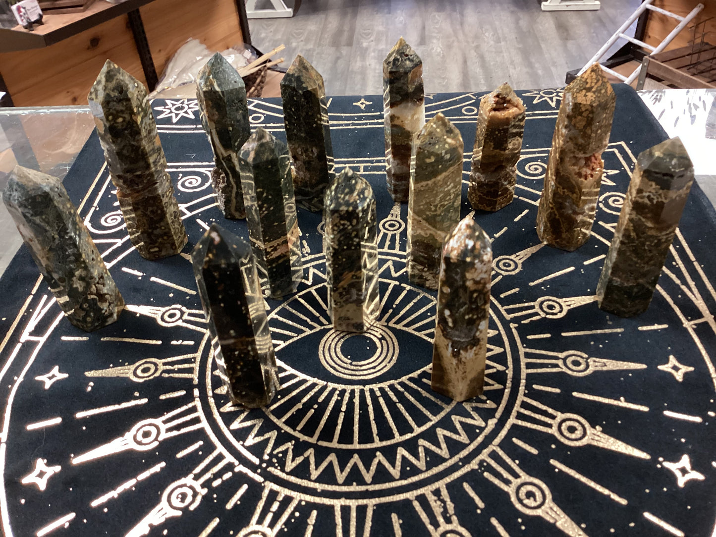 Ocean Jasper Obelisk Tower Point Crystal