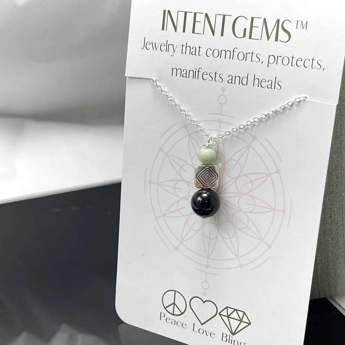 Intent Gems - Amazonite & Black Onyx Necklace