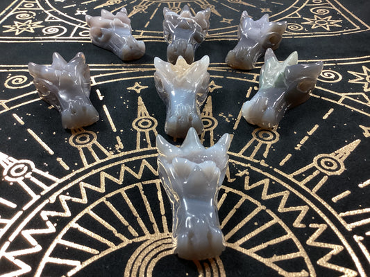 Natural Druzy Agate Dragon Head