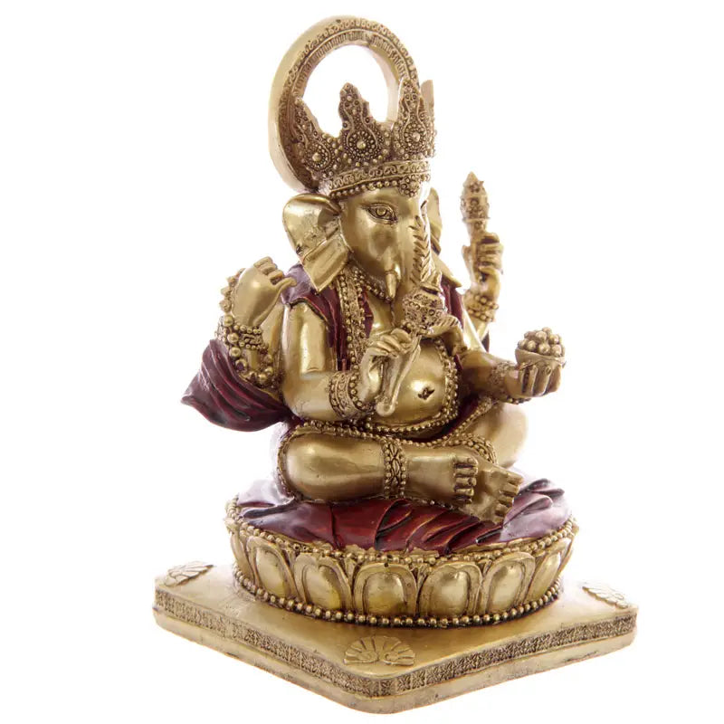 Gold and Red Ganesh Statue