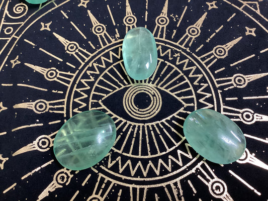 Green Fluorite Palm Stones - Small