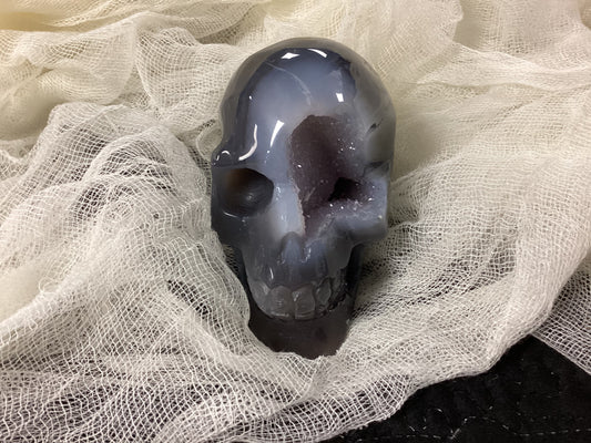 Druzy Agate Skull