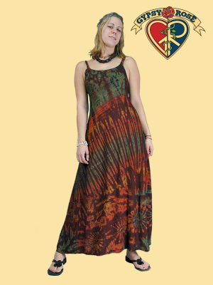 Sunset Supergirl Rayon Tye Dye Long Dress