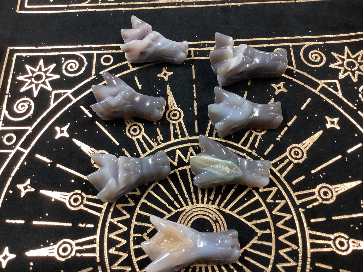 Natural Druzy Agate Dragon Head