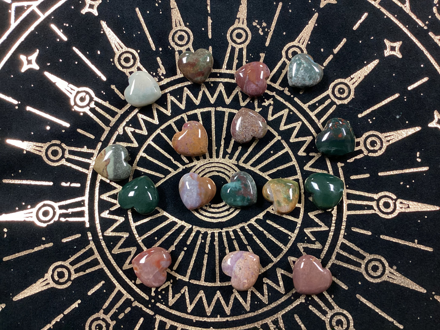 Ocean Jasper Crystal Hearts