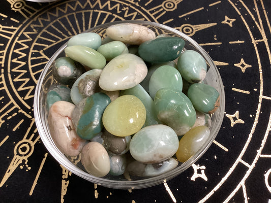 Tumbled Green Flower Agate