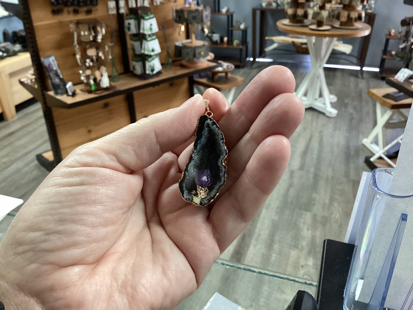 Geode Pendant with Point